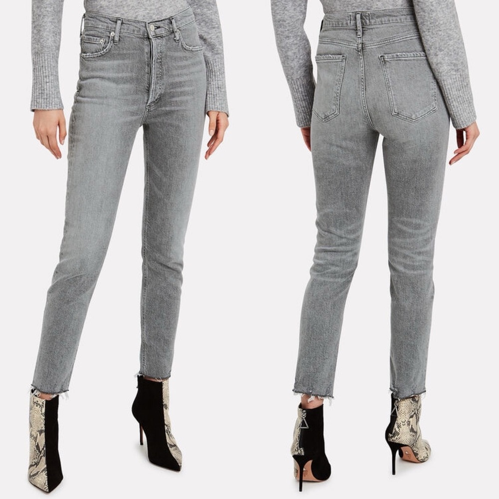 AGOLDE | Nico High-Rise Button Fly Raw Hem Skinny Jeans